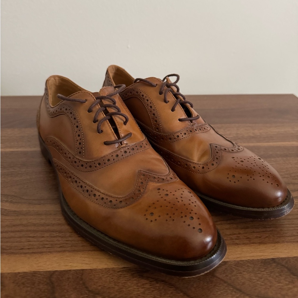 Ferro Aldo Mens Arthur Wingtip Oxford Spectator Dress Shoes, in Cognac Brown
